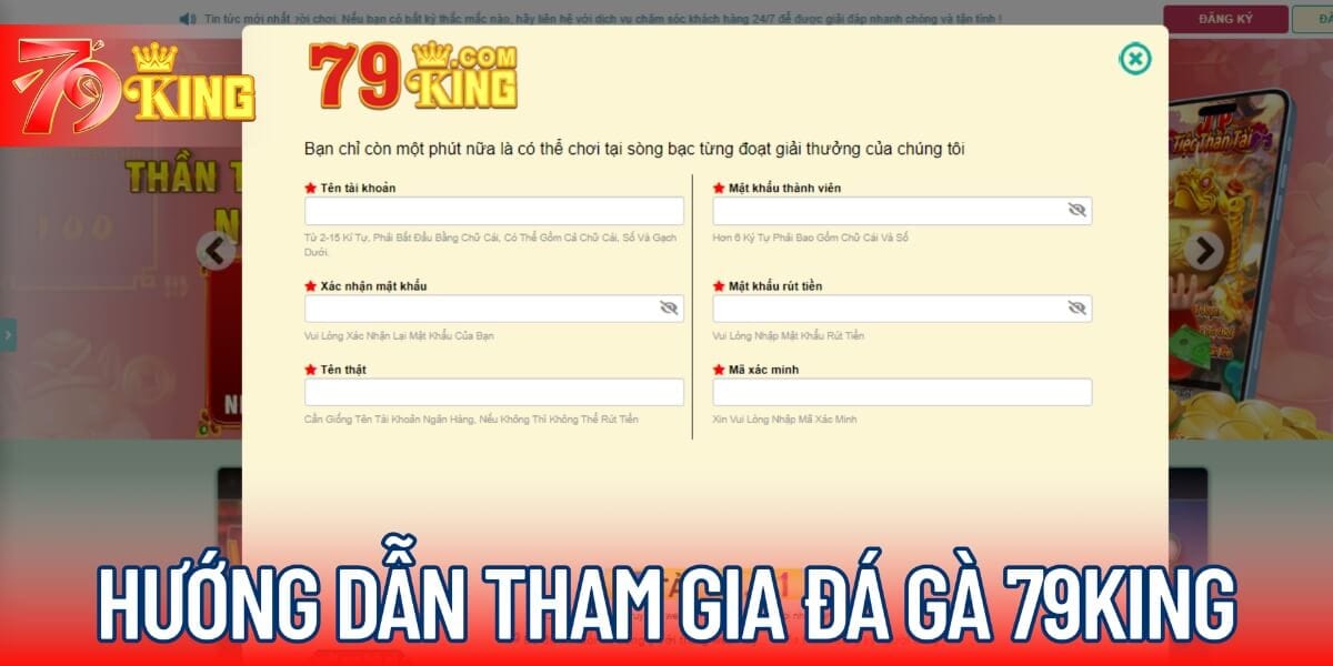 Hướng dẫn tham gia đá gà 79KING